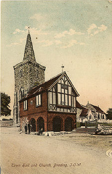 Brading town hall and church